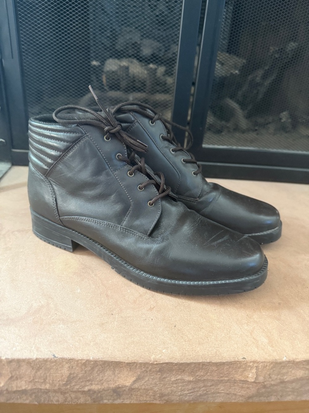 VTG 90s Laura Scott Dark Brown Breakness Leather Lace-Up Ankle Boots 7.5M